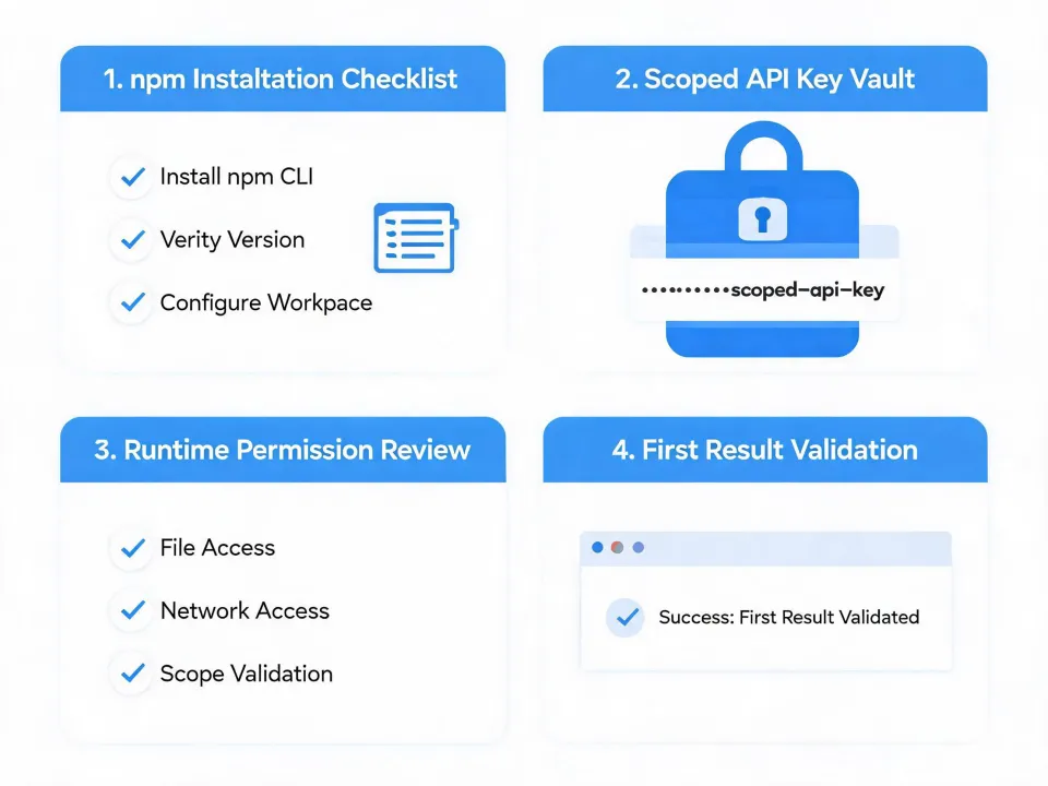 OKKI Go installation checklist and runtime permission diagram